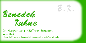 benedek kuhne business card